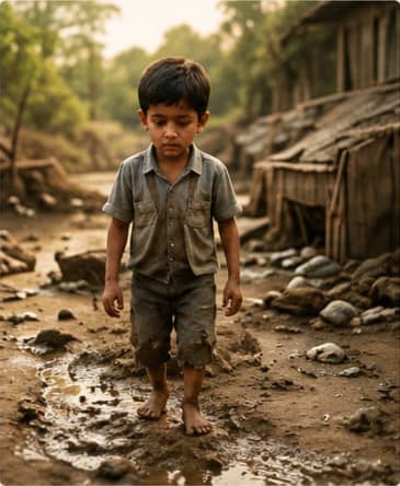 Child in an under-resourced neighborhood